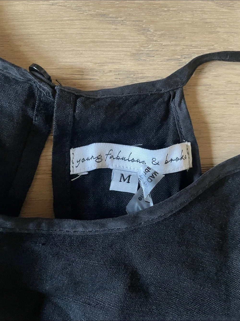 YFB by Young Fabulous & Broke Diego Linen Blend Black Jumpsuit Size Medium